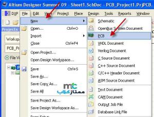 ایجاد pcb در نرم افزار آلتیوم دیزاینر